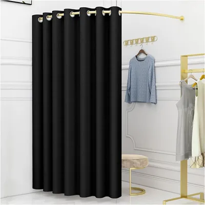 Umkleidekabine 100 cm mit Sichtschutzvorhang, schwarz