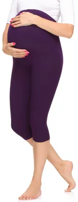 Image de Leggings de grossesse 3/4 pour femme Merry Style en viscose MS10-298 (prune, XXL)