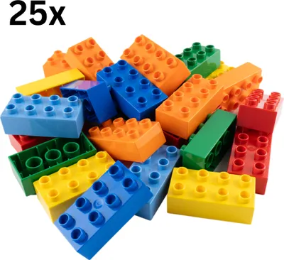 Produktbild von LEGO® DUPLO® 2x4 Steine Bausteine Bunt Gemischt - 3011 NEU! Menge 25x – Jede Mischung individuell zusammengestellt
