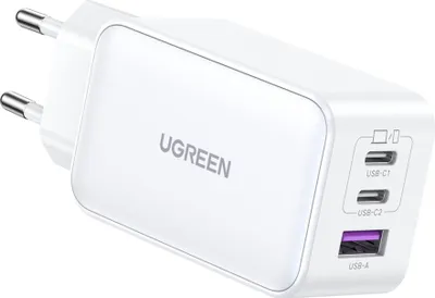 Produktbild von UGREEN Nexode USB-A+2*USB-C 65W GaN Tech Fast Charger White