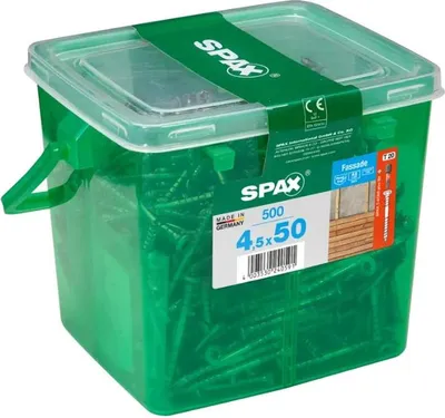 Immagine prodotto di Vite per facciate Spax in acciaio inox A2 4,5 x 50 mm 500 pz. scatola maniglia argento
