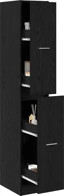 Image de Cabinet de Pharmacie Chêne noir 30 x 41 x 174.5 cm
