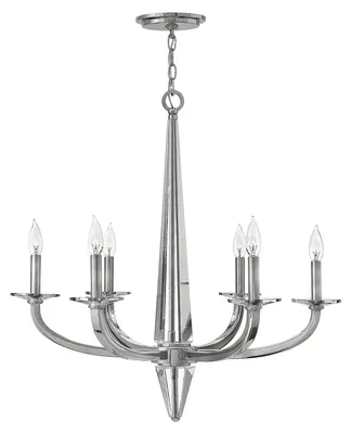 Zdjęcie produktu dla Żyrandol Ascher polerowany nikiel 6xE14x60W kryształ wym:395,1x71,1x71,1cm IP20 Quintiesse