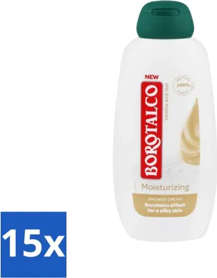 Image de Borotalco - Gel douche - Hydratant - Vanille & Avoine - 250 ml - Pack avantage - 15 pièces