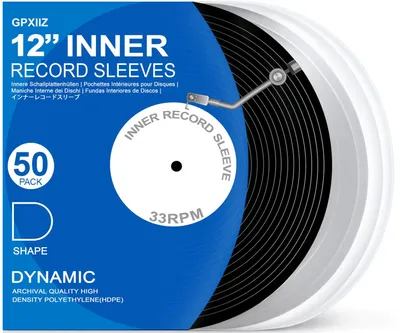 Zdjęcie produktu dla 50 sztuk, wewnętrzne okładki winylowe LP, format 12 cali, antystatyczne