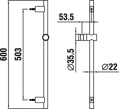Produktbild von LAUFEN HF904791423000 Brausestange TwinGliss Vollmetall