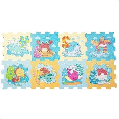 Obrázok produktu pre Detská puzzle podložka – vzdelávacia podložka pre deti – morské farby – 120 x 60 cm