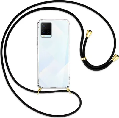 Produktbild von Handykette Backcover-Schutzhülle mit Band (Metall goldfarben) für vivo Y21s (6.51''), Y33s - schwarz