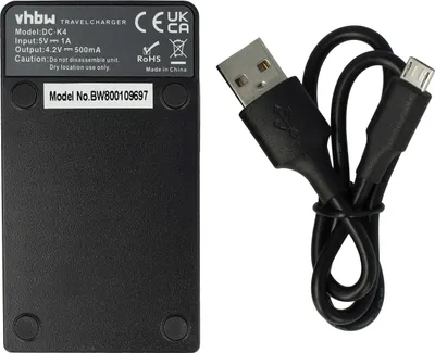 Produktbild von vhbw USB Ladegerät kompatibel mit Casio NP-40DCA, NP-40, NP-40DBA Kamera Camcorder/Akku - Ladeschale, Ladeanzeige, 4,2 V