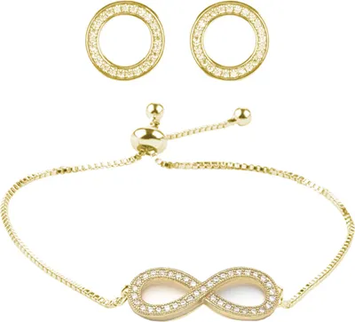 Produktbild von heideman Damen Schmuck Set Infinity Armband mit Ohrsteckern Ohrringe Gold