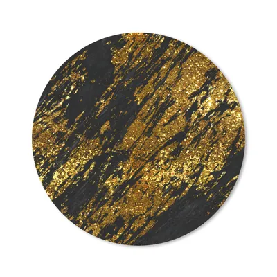 Produktbild von MuchoWow® Mauspad Mousepad Marmor - Gold - Glitter - Schwarz 50x50 cm - Mousepads - Maus Mat - Pad - Mausunterlage - Vinyl