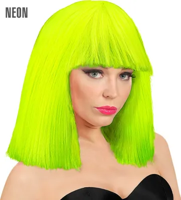 Productafbeelding van Damespruik "Showgirl Longbob" | Neon Geel