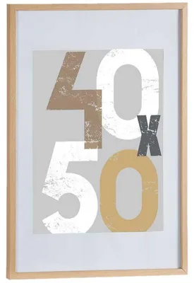 Produktbild von Fotorahmen aus Holz - braun - 50 x 70 cm - mit Passepartout