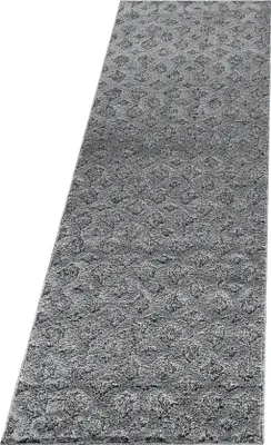 Produktbild von Teppich Läufer Wohnzimmer Grau 80x250 Geometrisches Design aus Polypropylen