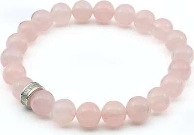 Produktbild von LAVISA Edelstein Armband - Echte Naturstein Perlen | Kristalle, Heilsteine | Onesize Uni (Rosenquarz 8mm)