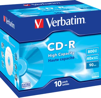 Immagine prodotto di 1x10 Verbatim CD-R 90 / 800MB JC 48x Speed, ExtraProtection