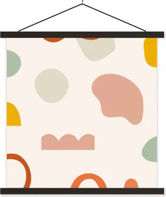 Produktbild von MuchoWow® Textilposter Formulare - Pastell - Gestaltung 40x40 cm mit schwarzem Rahmen - Fotos