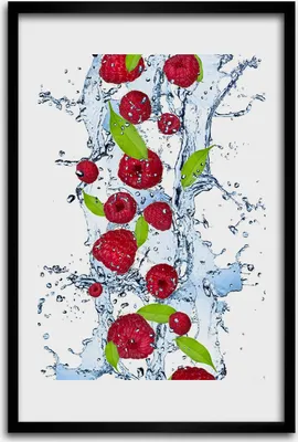 Produktbild von Bild - Bilderrahmen - 40 cm x 60 cm - MDF - Rahmen - Wandkunst - Himbeeren