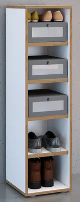 Produktbild von VCM Holz Schuhregal | Maße ca. H. 110 x B. 30 x T. 33 cm | Schuhkommode mit 5 Fächer | Schuhschrank - Salia 5fach B. 30 cm