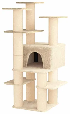 Obrázok produktu pre vidaXL Mačací strom s sisalovými škrabadlami, krémová farba, 161 cm