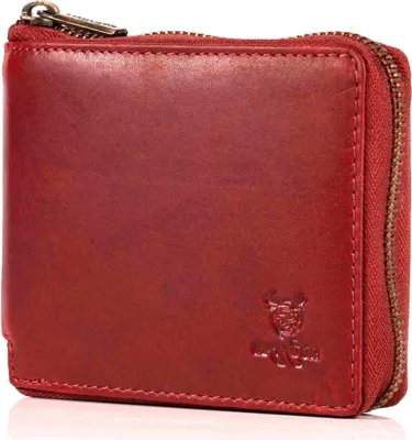 Produktbild von MATADOR BADALONA Damen Leder Geldbeutel Geldbörse RFID Vintage Rot