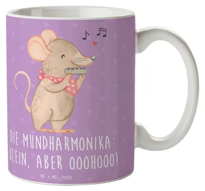 Produktbild von Mr. & Mrs. Panda Becher Mundharmonika Ohooo - Lavendeltraum - Geschenk, Unterwegs, Trinkbecher, Blues, Musikgenre, Keramiktasse, Folklore, Kaffeetasse, Musiker, klein