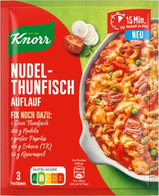 Produktbild von Knorr Fix Nudel Thunfisch Auflauf (46g Packung)