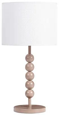 Produktbild von BELIANI Tischlampe Messing Metall mit Stoffschirm Trommelform 58 cm Hoch Modern Langes Kabel mit Schalter Schlaf- u. Wohnzimmer Beleuchtung