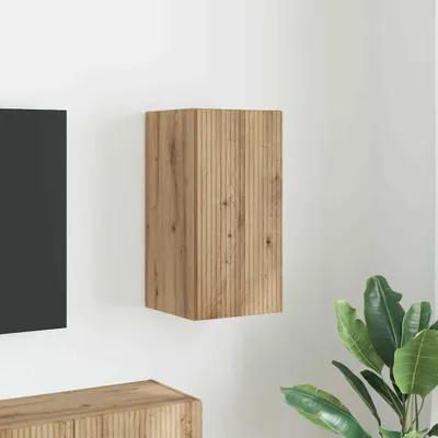 Obrázok produktu pre Maison Exclusive – TV skrinka na stenu, 30 x 31 x 60 cm, ručne vyrobená z dubového dreva