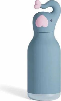 Produktbild von Asobu® Kindertrinkflasche BESTIE mit Strohhalm 460ml - ELEFANT