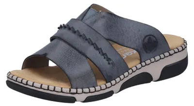Produktbild von Rieker Damen Pantolette sportlich mit breitem Riemen Weite H 66288, Größe:41 EU, Farbe:Blau