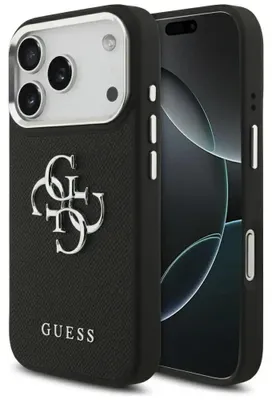 Zdjęcie produktu dla Etui Guess Grained Big 4G Classic Logo Na Iphone 17 Pro - Czarne