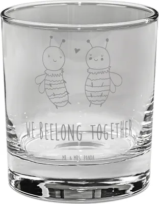 Produktbild von Mr. & Mrs. Panda Tumbler Biene Verliebt - Transparent - Geschenk, Glas für Gin, Longdrinkglas, Hummel, gravur