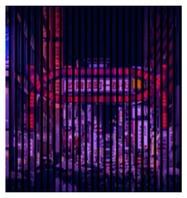 Produktbild von Akustikpaneele mit Digitaldruck Cyberpunk01 19 x 1133 x 1195 mm Cyberpunk Gaming MDF PET-Fasern Wandpaneele Schwarz Lila 2 Einzelplatten