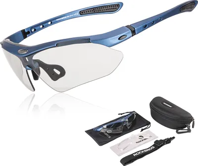 Produktbild von ROCKBROS Fahrradbrille Selbsttönend Brille Sonnenbrille für Herren Damen Blau Rahmen