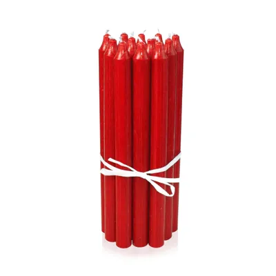 Produktbild von Dänische Premium Stabkerzen 12er Set, Leuchterkerzen, Tischkerzen, Tafelkerzen Farbe: Rot, Höhe: 29 cm