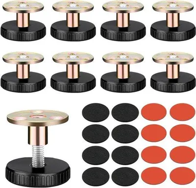 Imagen del producto de Patas ajustables para muebles: juego de 8 unidades, autoadhesivas, duraderas, con altura ajustable, de 27 a 40 mm