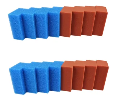 Produktbild von Ersatzschwamm Set fuer Oase Biotec 18-60000 Teichfilter 8 x grob blau 8 x fein 21,5x15,5x9cm rot passt auch für Oase