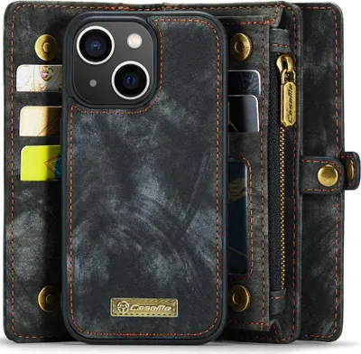Produktbild von iPhone 14 Hülle - CaseMe 008 2-in-1 Klapphülle & Back Cover mit Brieftasche - Schwarz