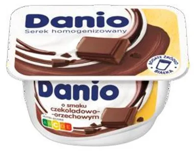 Zdjęcie produktu dla Danio Serek homogenizowany o smaku czekoladowo-orzechowym 130 g