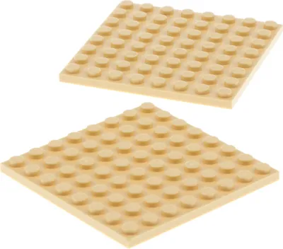 Produktbild von 2x Lego Bau Platte 8x8 beige Grundplatte Star Wars Set 7189 4624223 42534 41539
