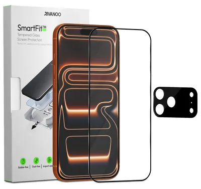 Zdjęcie produktu dla 1-pak iPhone 17 Pro Szkło ochronne na ekran & 1-pak ochrona obiektywu - Szkło hartowane | [Automatyczna instalacja] - Bez bąbelków