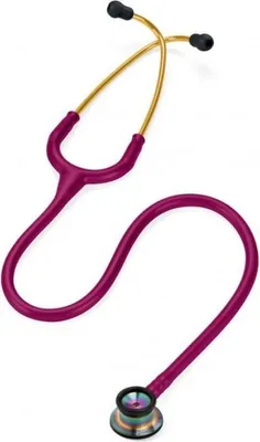 Obrázek produktu pro Stetoskop 3M Littmann Classic II Infant duhová hlavice, zlatá lyra, malinová hadice