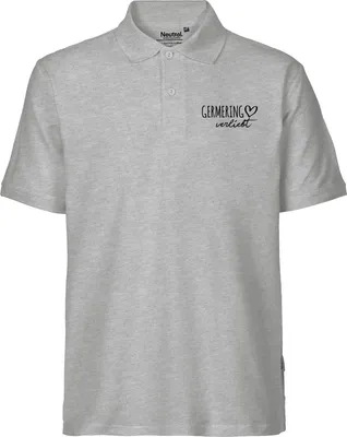 Produktbild von Huuraa Herren Polo Shirt Germering verliebt XL Sport Grey Bio Baumwolle Fairtrade Poloshirt Geschenkidee