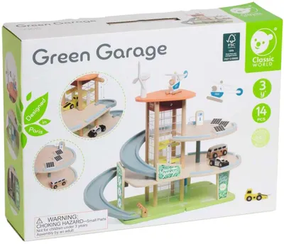 Produktbild von Classic World Holzgarage XL mit 3 Ebenen und Aufzug – Eko Strefa
