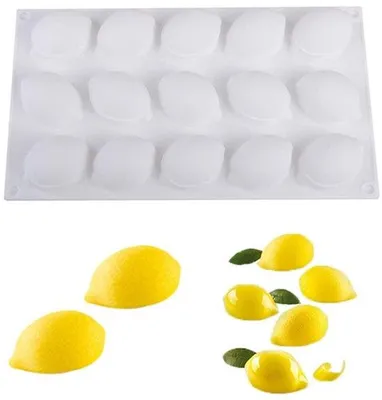 Productafbeelding van Unyqoos® siliconen bakvorm met 15 vakken (55×42 mm) – geschikt voor voedsel, BPA-vrij, antiaanbaklaag, temperatuurbestendig van -40 tot 230 °C, geschikt voor oven, magnetron, vriezer en vaatwasser, ideaal voor citroendesserts