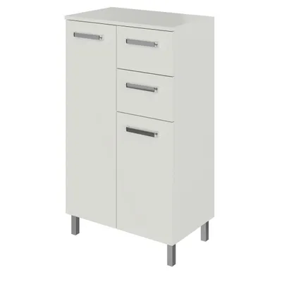 Produktbild von Unterschrank Badezimmer Quickset 312, Pelipal, 2 Türen, 2 Auszüge, 60cm, Weiß Glanz