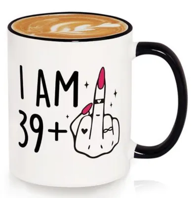 Produktbild von Kaffeetasse Weiß 40. Geburtstag Frauen "I AM 39+"