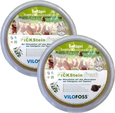 Produktbild von Vilofoss Pickstein FRESH 2 x10 kg Set 20 kg Pickschale Geflügel Hühner Mineral