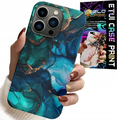 Obrázek produktu pro Pouzdro Pro Iphone 16 Pro - Modrozelený Mramorový Zadní Design